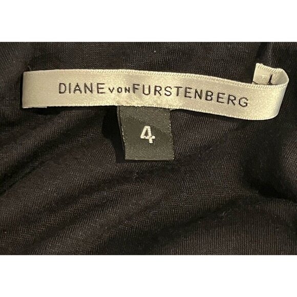 DIANE von FURSTENBERG DVF Lesley Black Liquid Jersey Sleeveless Shift Dress - Picture 9 of 10